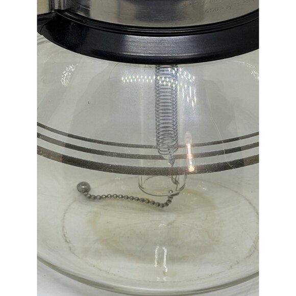 Vintage Silex Clear Glass Syphon Coffee Maker Double Bubble Chrome Band 10.5" - Picture 6 of 8